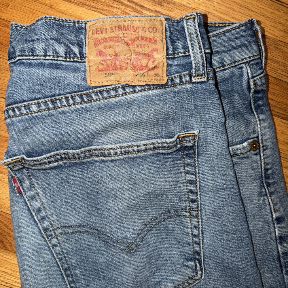 Levi's Jeans Mens 505 36x36 Original Fit Straight Leg Light Wash, Blue